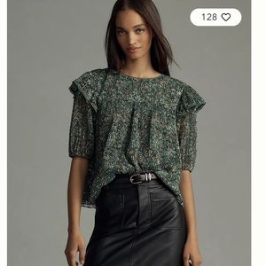 Anthropologie Porridge Lace Crew-Neck Blouse (XL) — NWOT